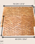 Eco Bath London Bamboo Bath Mat - Roll Up Shower Mat, Anti-Slip and Waterproof Bathroom Spa Shower Mat