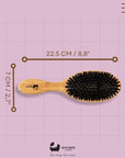 Eco Bath London Bamboo Hair Brush with Boar Bristles - Eco-Friendly Detangling Hairbrush for All Hair Types