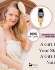 Eco Bath London Bamboo Hair Brush with Boar Bristles - Eco-Friendly Detangling Hairbrush for All Hair Types
