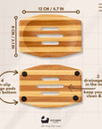 Eco Bath London Bamboo Stripes Rectangle Soap Dish