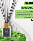Eco Bath London Green Tea Reed Diffuser - Refreshing Room Fragrance with Notes of Bergamot and Green Tea, 100ml (3.38 Fl.Oz)