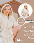 Eco Bath London Hooded Organic Cotton Bath Robe - 100% Certified Organic Cotton
