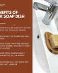 Eco Bath London Olive Wood Leaf Soap Dish