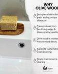 Eco Bath London Olive Wood Ridged Soap Dish