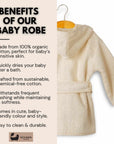 Eco Bath London Organic Cotton Baby Robe - Available in Sizes 0-2 Years and 3-5 Years