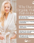 Eco Bath London Organic Cotton Shawl Collar Bath Robe - 100% Certified Organic Cotton