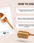 Eco Bath London Luxury Natural Sisal Olive Wood Body Brush - The Ultimate Dry Brushing Body Brush