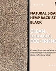 Eco Bath Natural Sisal Hemp Back Strap Black