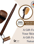 Eco Bath London Natural Sisal Walnut Wood Body Brush - Luxurious Dry Brushing Body Brush
