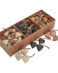 90 Piece Wooden Heart Decoration Set for Rustic Homes