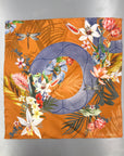 Rust Luxury Silk Pocket Square and tie in Gift set in box, 'Eden' design formal wear for weddings or groomsmen gift