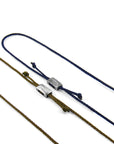 Edward Silver and Rope SKINNY Bracelet - Khaki Green