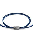 Edward Silver and Rope SKINNY Bracelet - Navy Blue
