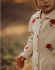 Rose Embroidered Cardigan in Beige
