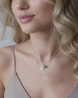 May Birthstone & Initial Charm Necklace