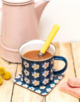 Enamel Mug & Coaster Set - Ocean Blue Matching - Enamelhappy