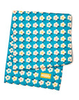 BLUE GIFT BUNDLE For Her Ocean Blue Retro Floral Enamel Cup Campervan Tin Mug Tea Towel Turquoise Colour Pop Home