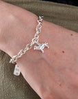 English Cocker Spaniel Silver Dog Charm Bracelet
