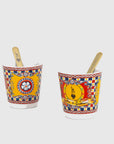 Bialetti X Dolce&Gabbana Sicilian Cart Gift Set (Moka 2 Cup, 2 Cups & Gold Stirrers)