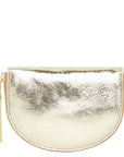 Gold Leather Zip Around Half Moon Coin Purse Brix and Bailey