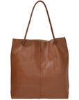 Camel Drawcord Leather Hobo Shoulder Bag Ethical Sustainable Camel Tote Brix Bailey