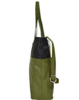 Olive And Black Two Tone Leather Tote Brix and Bailey Ethical Bag Brand