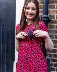 Red Leopard Midi Breastfeeding Dress | MilkyMoon