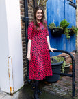 Red Leopard Midi Breastfeeding Dress | MilkyMoon
