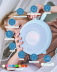 Rabbit Lamp with Alarm Clock – Blue