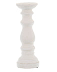 Elegant White Ceramic Pillar Candle Holder | Minimalist Decor