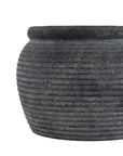 Grey Ribbed Ceramic Planter Small Size