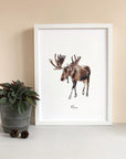 Moose - Personalised Watercolour Fine Art Print