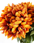 Pack of 6 x Artificial Flowers Extra Large Reflex Chrysanthemum - Orange 75cm-3