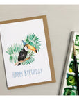 Party Toucan hand painted greetings card