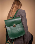 Classic Leather Saddle Bag with Vintage Style and Laptop Pocket
