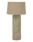 Tall Ceramic Table Lamp in Warm Grey 83cm