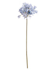 Lifelike artificial Agapanthus bloom in soft light blue, detailed plastic petals, perfect for coastal home decor arrangements. by Sostter at brixbailey.com