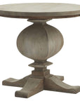 Pedestal Side Table with Drawer in Bleached Wood Finish