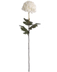 White artificial chrysanthemum stem with hyper-realistic petals, 87cm tall, perfect for home decor arrangements. by Sostter at brixbailey.com