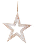 Vintage White Wooden Star Decor | Shabby Chic Sparkle Accent