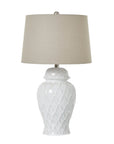 White Ceramic Ginger Jar Table Lamp