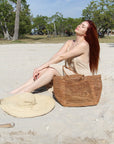Beach Tote Bag in Natural Weave