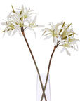 Faux White Nerine Lily Stem for Vase Display