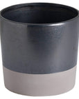 Modern metallic grey ceramic cube planter, 16cm minimalist design for home decor by sostter at brixbailey.com