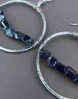 Silver Hoop Black Tourmaline - Bohemian | Handmade by Blackbird & Sage