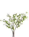 Realistic mock orange spray with glossy green leaves and delicate white petals for home decor by Sostter at brixbailey.com
