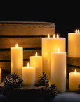 Premium ivory LED flameless candle with realistic flicker effect for home decor by Sostter at brixbailey.com