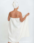 Cotton Waffle Sauna Wrap with Velcro Closure