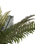 Lifelike artificial fern bunch with cascading foliage, 60cm tall, true forest green, UV-resistant for year-round vibrancy. by sostter at brixbailey.com