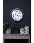 Bloomsbury silver wall clock, 59cm minimalist glass design with elegant finish for modern interiors by Sostter at brixbailey.com